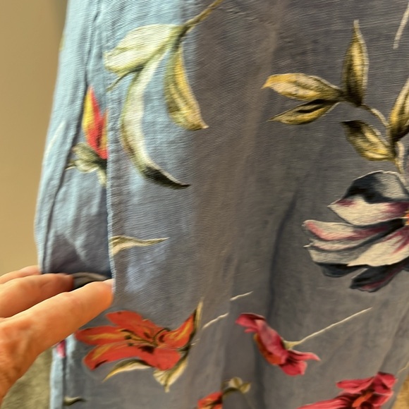 100%‎ Linen Floral Midi dress size M 8 10 Made In Italy Beach CottageCore cruise - Picture 6 of 16